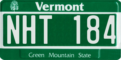 VT license plate NHT184