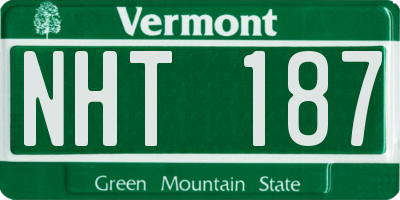 VT license plate NHT187