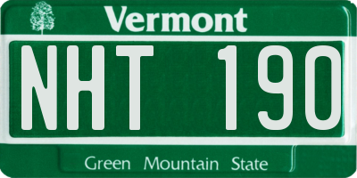 VT license plate NHT190