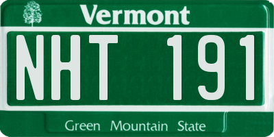 VT license plate NHT191