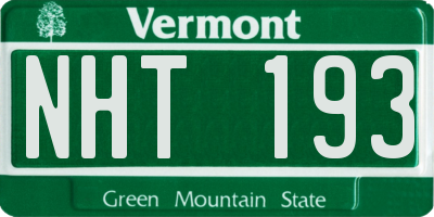 VT license plate NHT193