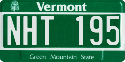 VT license plate NHT195