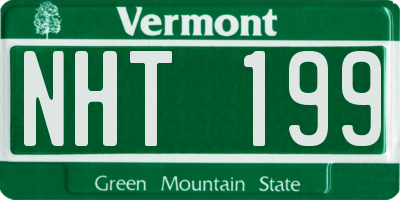 VT license plate NHT199