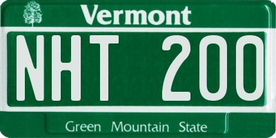 VT license plate NHT200