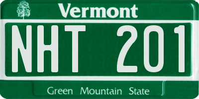 VT license plate NHT201