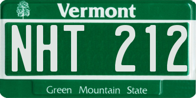 VT license plate NHT212