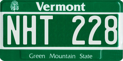 VT license plate NHT228