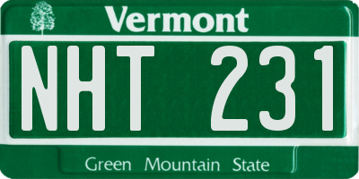 VT license plate NHT231