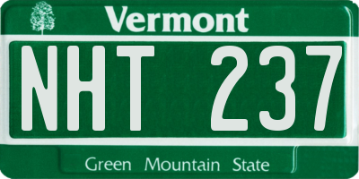 VT license plate NHT237