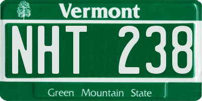 VT license plate NHT238