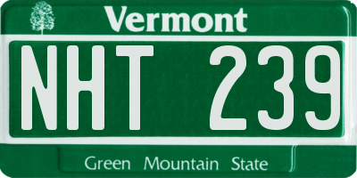 VT license plate NHT239