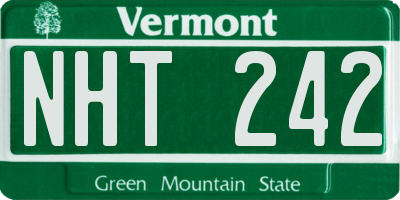 VT license plate NHT242