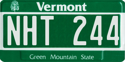 VT license plate NHT244