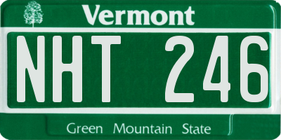 VT license plate NHT246