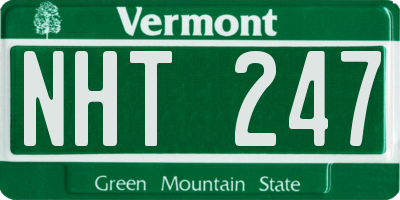 VT license plate NHT247