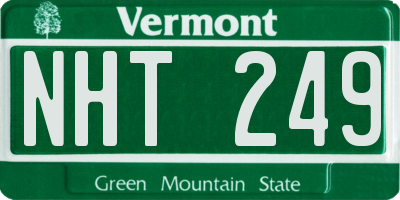 VT license plate NHT249