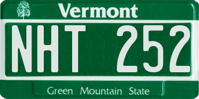 VT license plate NHT252