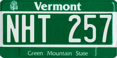 VT license plate NHT257