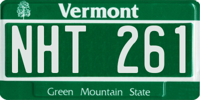 VT license plate NHT261
