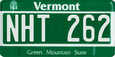 VT license plate NHT262