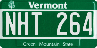 VT license plate NHT264