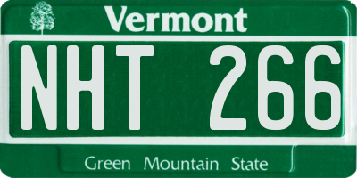 VT license plate NHT266