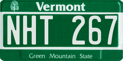VT license plate NHT267