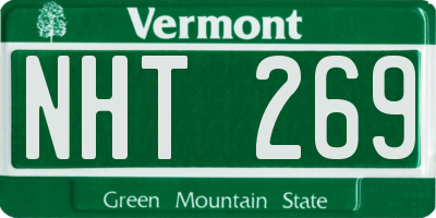 VT license plate NHT269