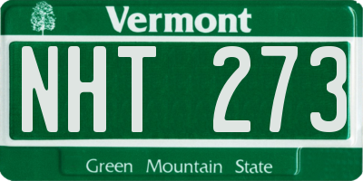 VT license plate NHT273