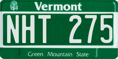 VT license plate NHT275