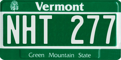 VT license plate NHT277