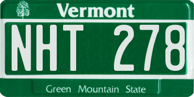 VT license plate NHT278