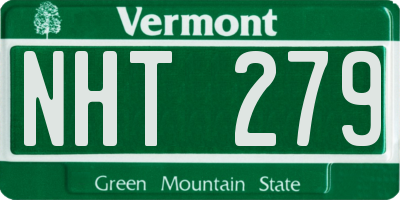 VT license plate NHT279