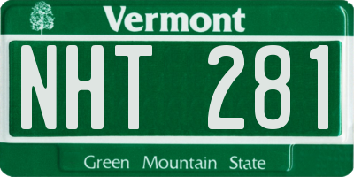 VT license plate NHT281