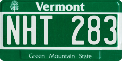 VT license plate NHT283