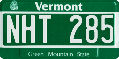 VT license plate NHT285