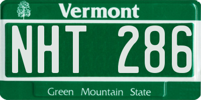 VT license plate NHT286