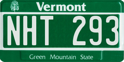 VT license plate NHT293