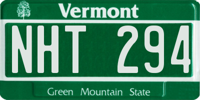 VT license plate NHT294
