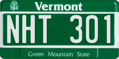 VT license plate NHT301