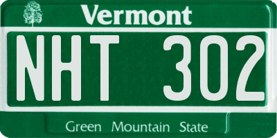 VT license plate NHT302