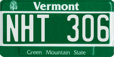VT license plate NHT306