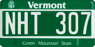 VT license plate NHT307