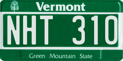 VT license plate NHT310