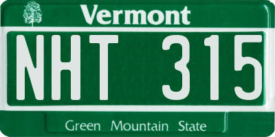 VT license plate NHT315