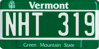 VT license plate NHT319