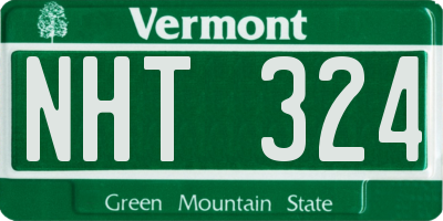 VT license plate NHT324