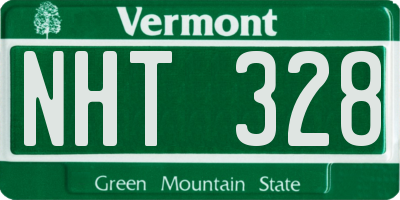 VT license plate NHT328