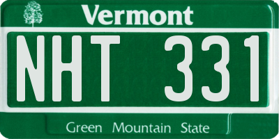 VT license plate NHT331