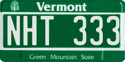 VT license plate NHT333